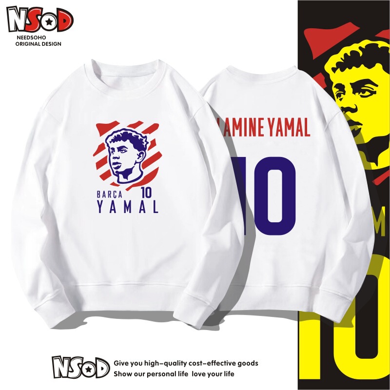 Amur Barcelona Round Neck Sweatshirt Long-Sleeved Football Clothes No. 10 Barcelona New Loose Versatile Top