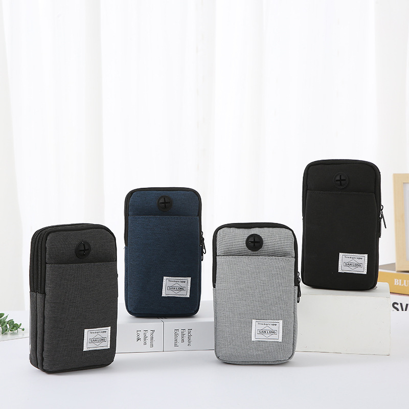 Multifunctional Mobile Phone Hanging Bag for Men, Nylon Waterproof, Portable and Durable Cosmetics Bag, Strong and Durable Mobile Phone Bag, Waist Bag
