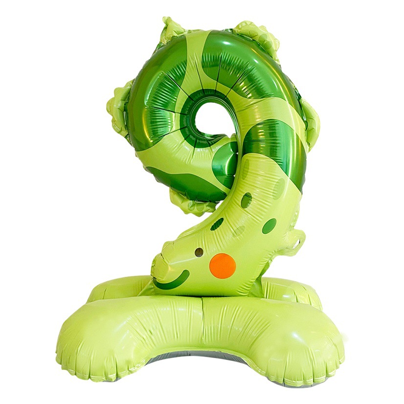 Transfronteriza nueva columna digital de animales de 23 pulgadas globo de aluminio forma de dibujos animados 0-9 decoración de diseño de escena de cumpleaños