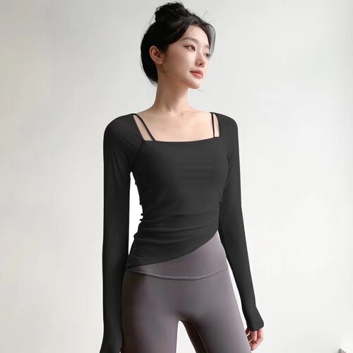 Women's Yoga Wear with Chest Pads: Quick-Dry, Short-Sleeve Sports Top for Running, Fitness, and Workout—Tight-Fitting Autumn/Winter Collection
