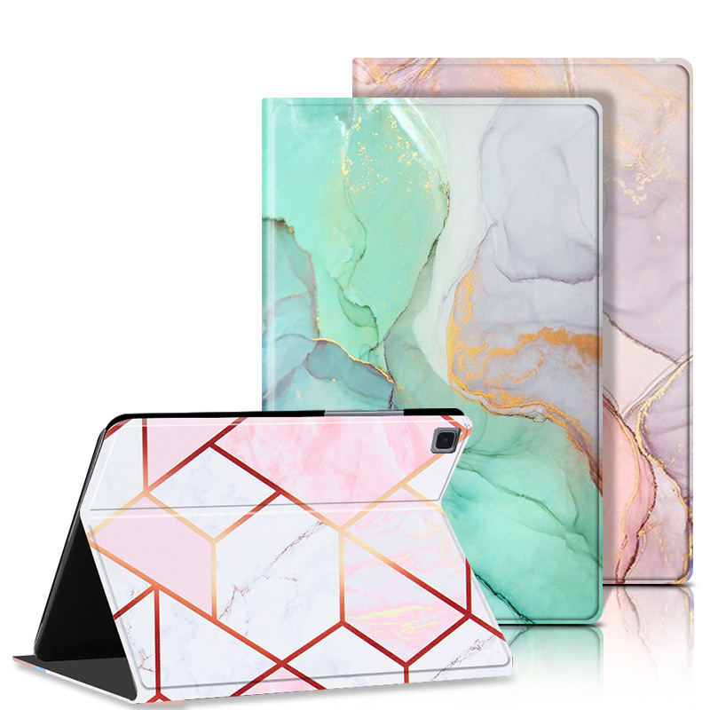 Suitable for Samsung Galaxy Tab A7 Protective Cover T500 Samsung A8 X200 Marble Book Case 10.4