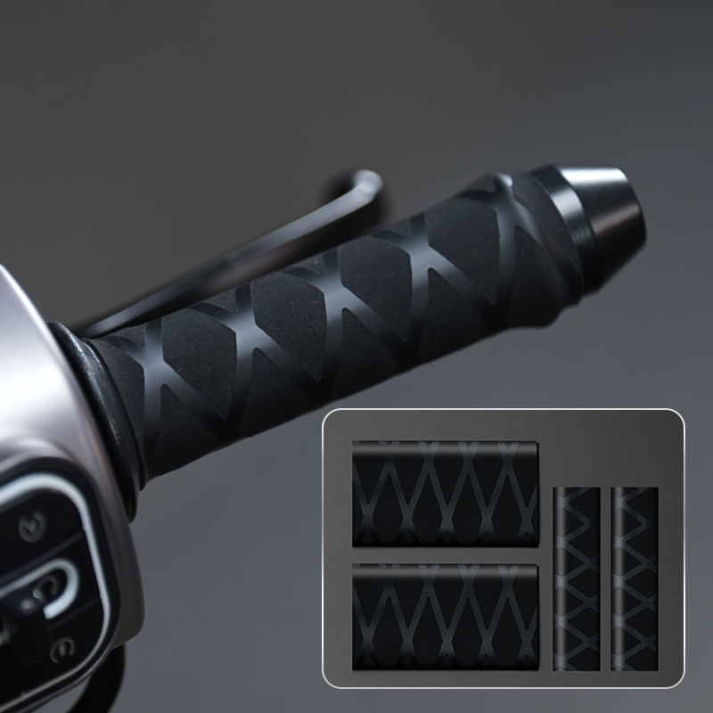 Cover Anti-Slip, Motuoche Motorcycle Handle Cover - black-rainbow-grid-heat-shrink-handlebar-brake-cover