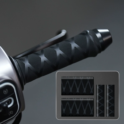 Decoration Modification Accessories, Motorcycle Handle Cover - black-rainbow-grid-heat-shrinkable-handlebar-brake-cover