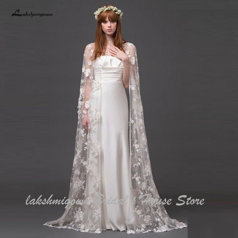 Bride Lace White Ivory Cloak Shawl Stage Performance Cloak Auto Show Art Performance Cloak Thin Material