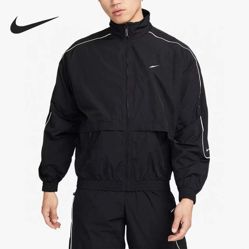 2025 New Trendy Brand Zipper Windproof Running Fitness Top Embroidered Jacket Windbreaker Sports Jacket Stand Collar Casual
