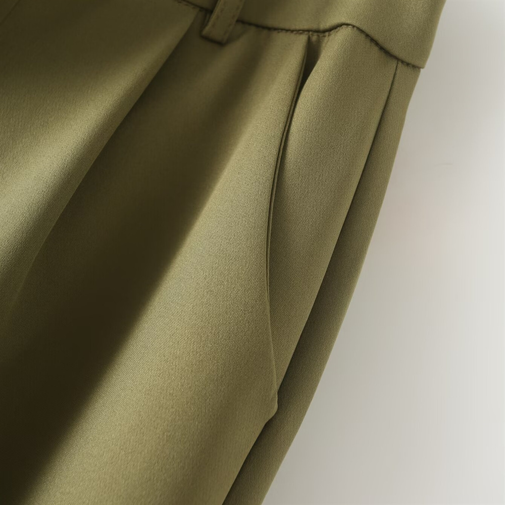 GraceChic Cross-Border Source PB&ZA Women's Clothing 2024 Autumn Winter New Solid Color Commuter Suit Set Casual Wide-Leg Pants_voghion.com