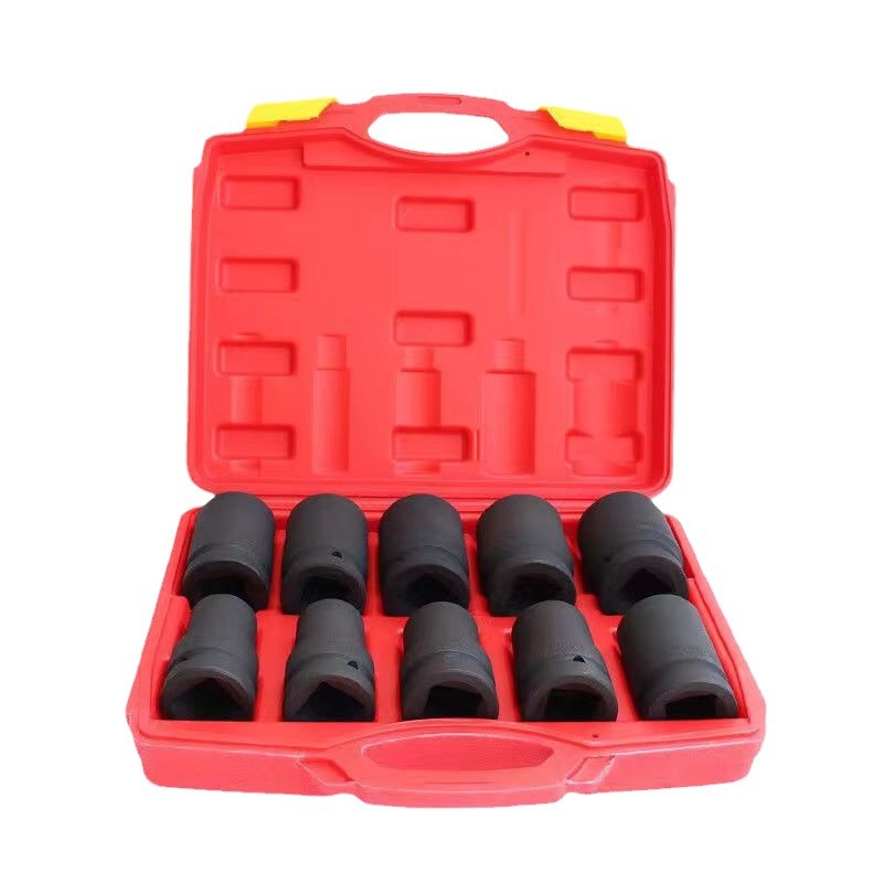 Cubierta neumática de servicio pesado de 3/4 pulgadas Juego de manga de pistola de viento duradero Juego de 10 piezas de herramientas combinadas neumáticas de reparación de automóviles