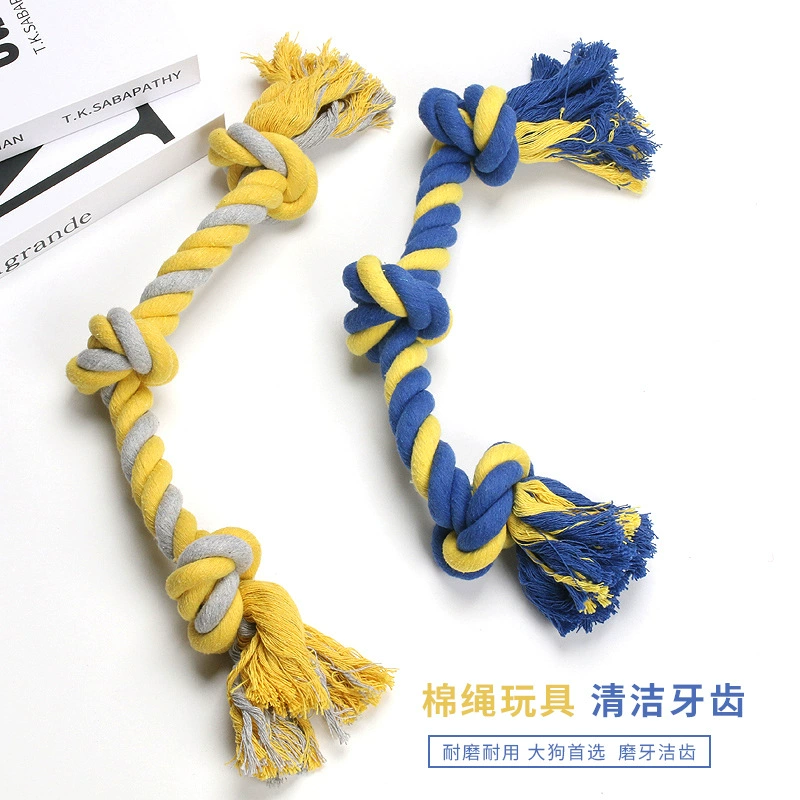 Новая игрушка для собак с тройным узлом хлопчатобумажная веревка для чистки зубов, устойчивая к укусу, большие и средние товары для собак, игрушки для собак