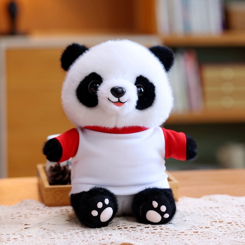 Disfraz encantador panda muñeca juguetes de peluche base panda recuerdos simulación tesoro nacional panda gigante puede agregar logotipo