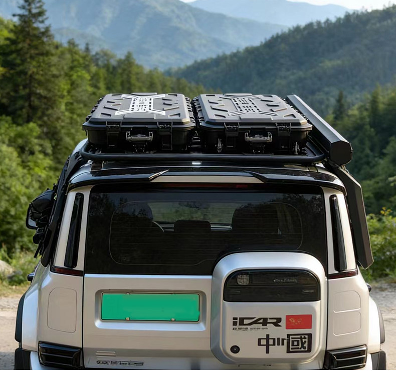 Flat-top three-proof equipment box for off-road vehicles, universal outdoor camping storage luggage box, storage box, tactical box