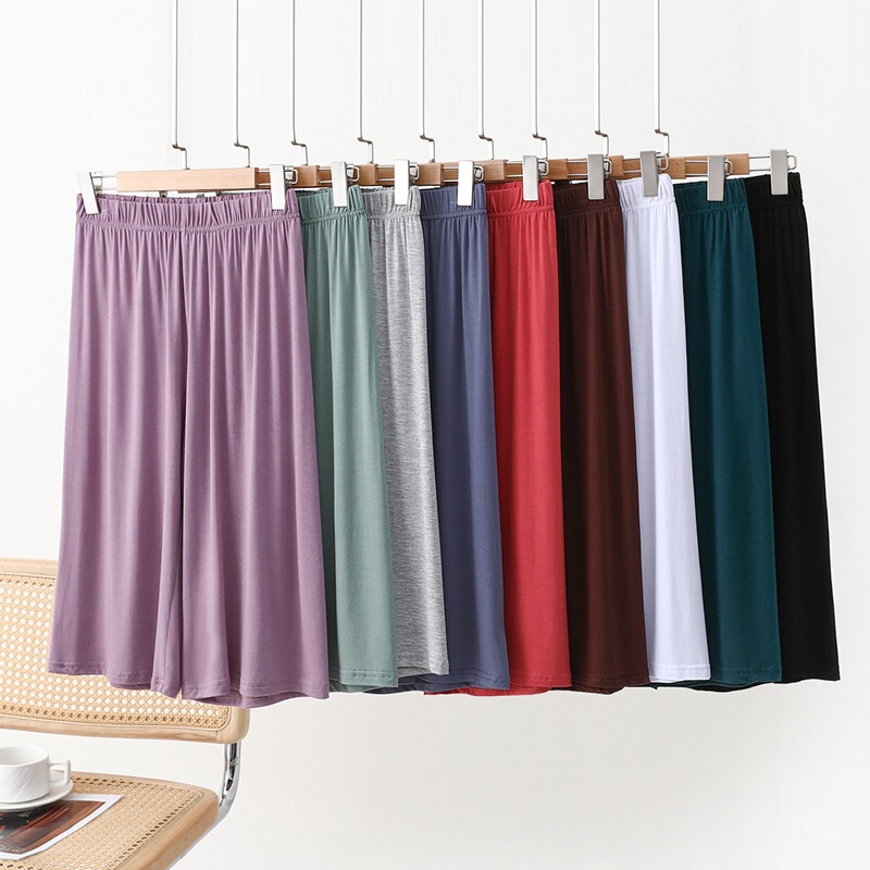 Modal Three-Quarter Pajamas Women's Summer Loose Sports Home Casual Pants Straight Wide-Leg Pants Large Size Thin Shorts Modal Three-Quarter Pajamas Women's Summer Loose Sports Home Casual Pants Straight Wide-Leg Pants Large Size Thin Shorts