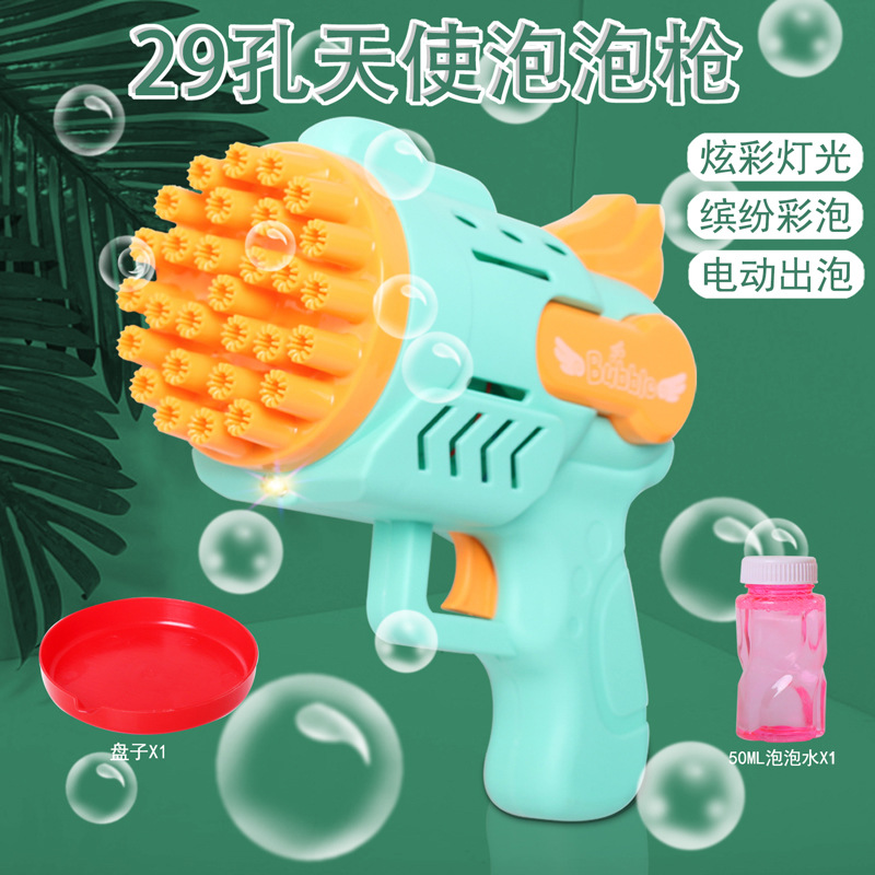 Automático Gatling espacio astronauta máquina de burbujas al aire libre de mano burbuja soplando pistola eléctrica juguetes para niños al por mayor