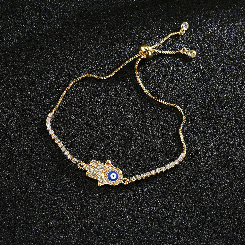 Fashion Palm Copper Bracelets Plating Rhinestones Copper Bracelets