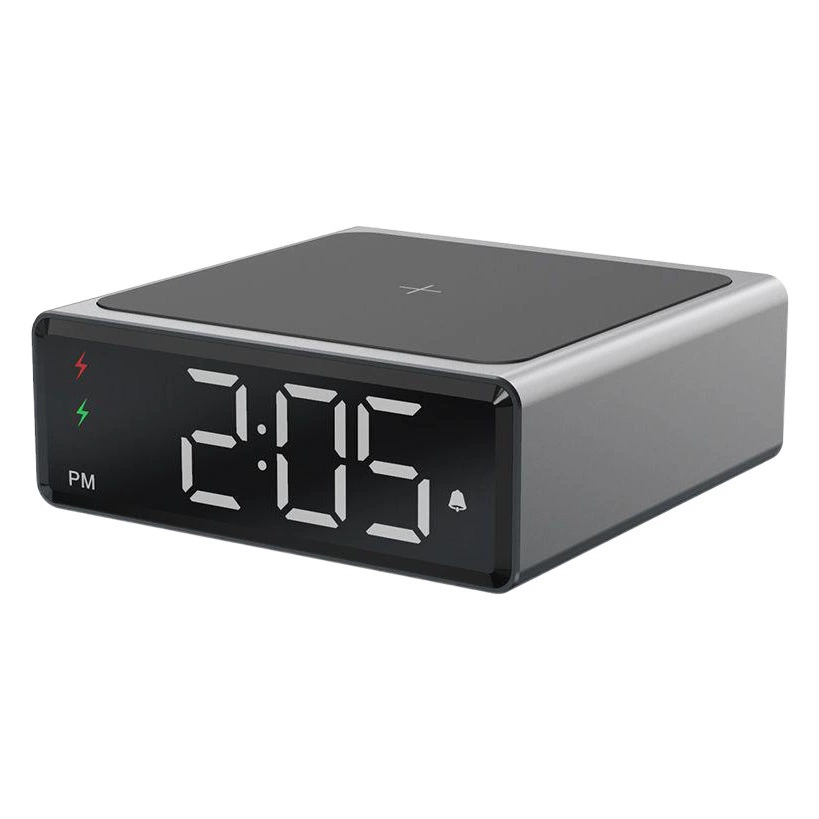 Трансграничный новый алюминиевый корпус 15 Вт беспроводные зарядные часы креативное многофункциональное быстрое зарядное устройство светодиодный Будильник для студентов