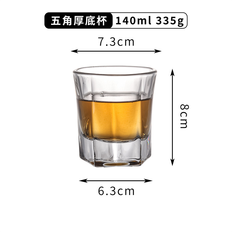 KTV bar copa de vino templado taza octogonal engrosada Fondo vaso de cerveza vaso de vino blanco taza de agua taza de té pequeña copa de vino
