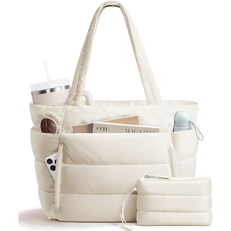 Quilted Tote Bag For Women, Large Capacity Handbag For Travel_voghion.com