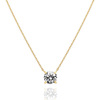 Plated 18k Morsang classic Four claws 2 Carat simulation Diamonds fresh Simplicity clavicle Pendant Necklace