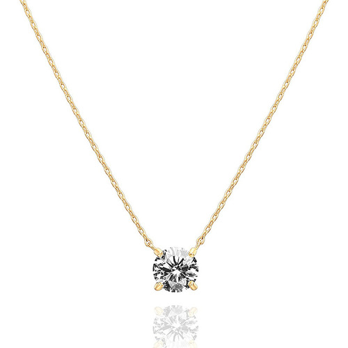 18k gold plated white high carbon diamond classic four-claw 2 carat simulated diamond women's fresh and simple clavicle chain pendant necklace