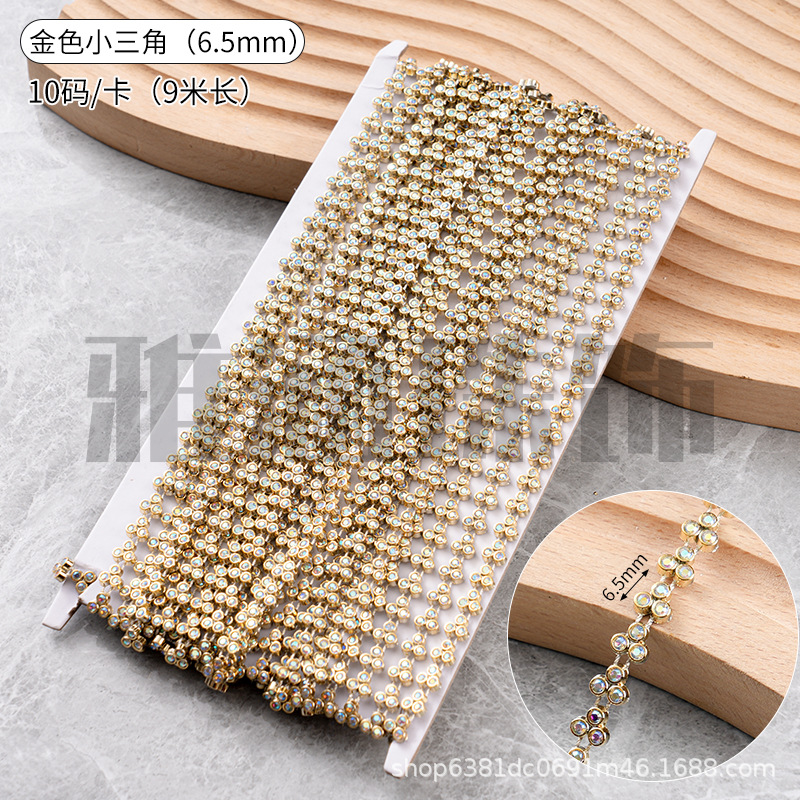 Nuevos accesorios de decoración de encaje Cadena de plata Gota de agua Cadena de diamantes cosidos a mano de oro Miao Diy Accesorios decorativos hechos a mano