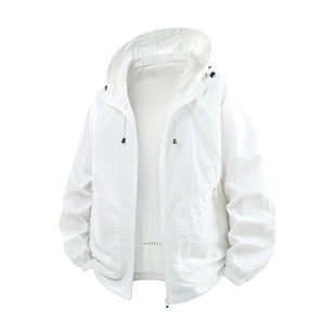 Upf50+ Japanese Style Retro Sun Protection Clothing for Men and Women, Summer Couple Style Sports and Leisure Lightweight Hooded Nylon Sun Protection Clothing