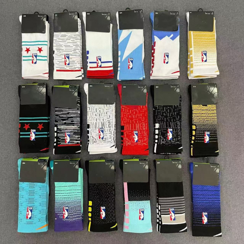 18 NBA Team Training Socks Towel Bottom Non-slip Thickened Elite Basketball Socks Long Barrel American Sports Socks Men
