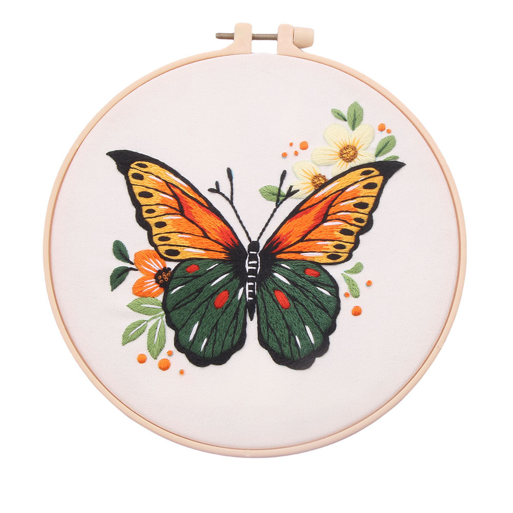 Transfronterizo inglés paquete de material de bordado diy kit mariposa fresca paquete de material de bordado manual