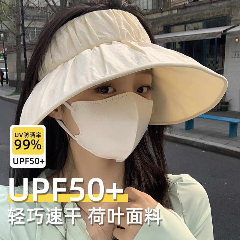 Diseño coreano de nicho sensación de sombrero superior vacío anti-solar para mujeres de verano al aire libre anti-ultravioleta plegado sombrero conchas