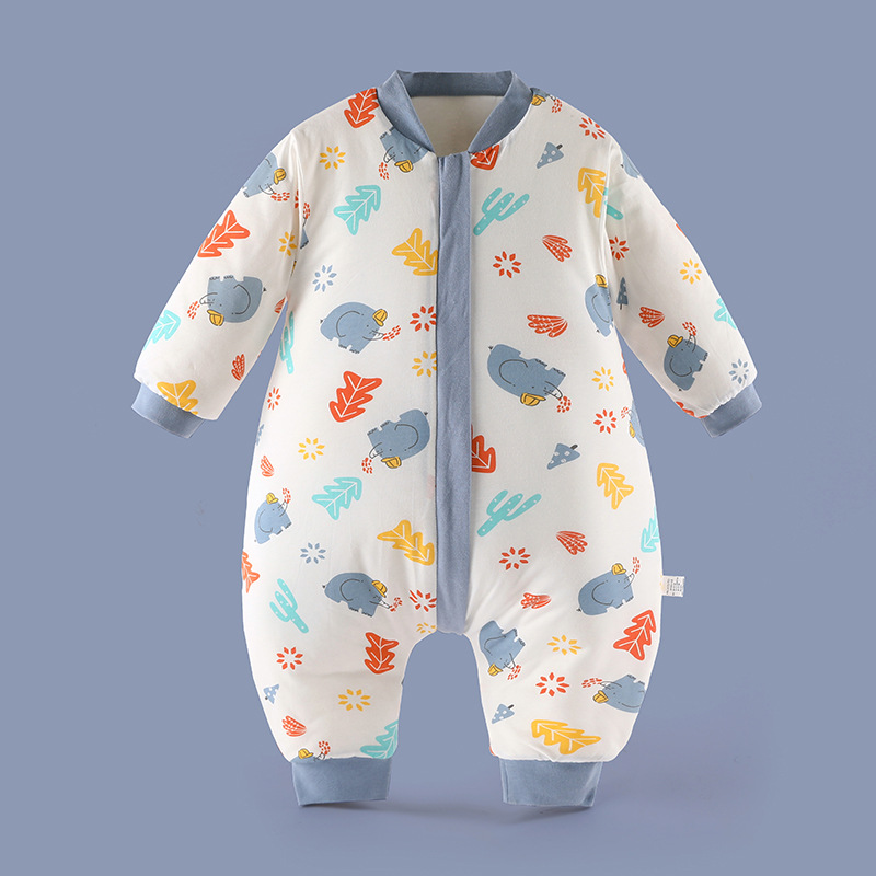 Saco de dormir para bebés recién nacidos Otoño e invierno para niños anti-kick edredón artefacto masculino y femenino bebé acolchado split leg sleeping bag