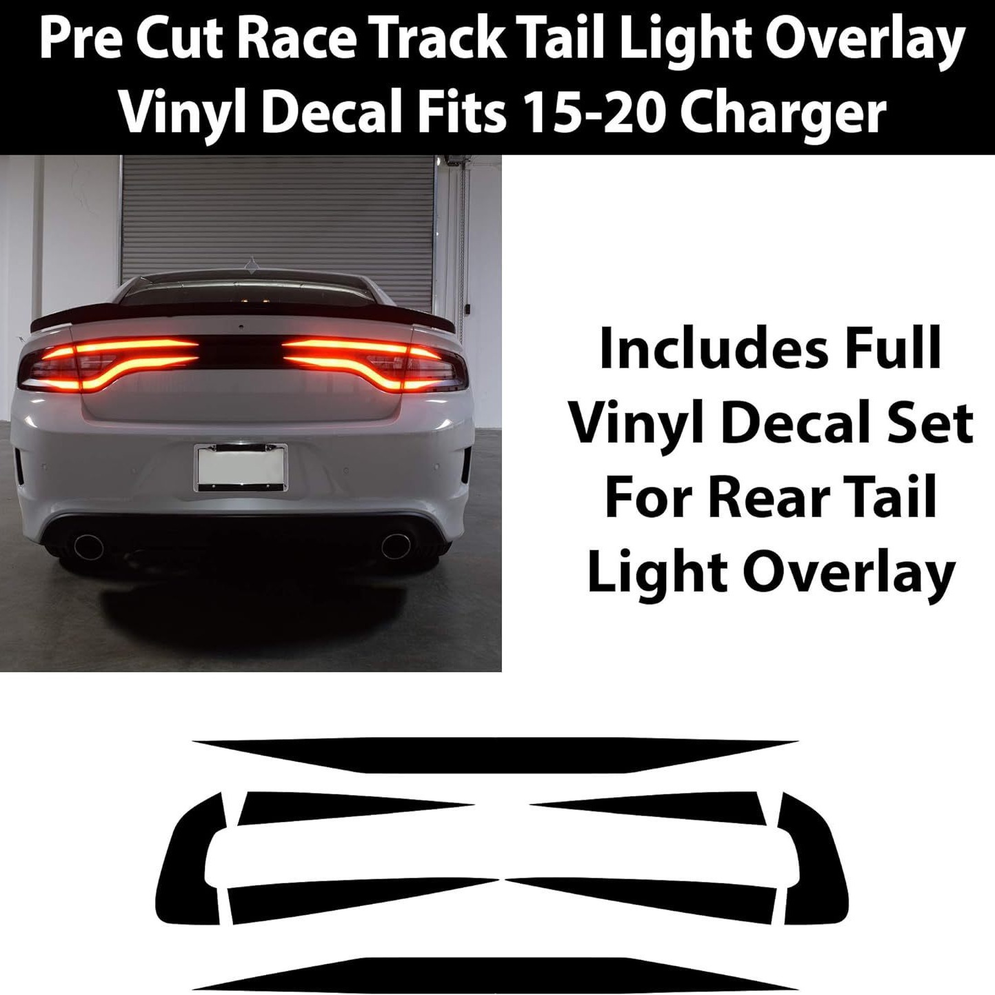 Pista de luz trasera del coche cubierta de vinilo calcomanía para Dodge Charger 2015-2022