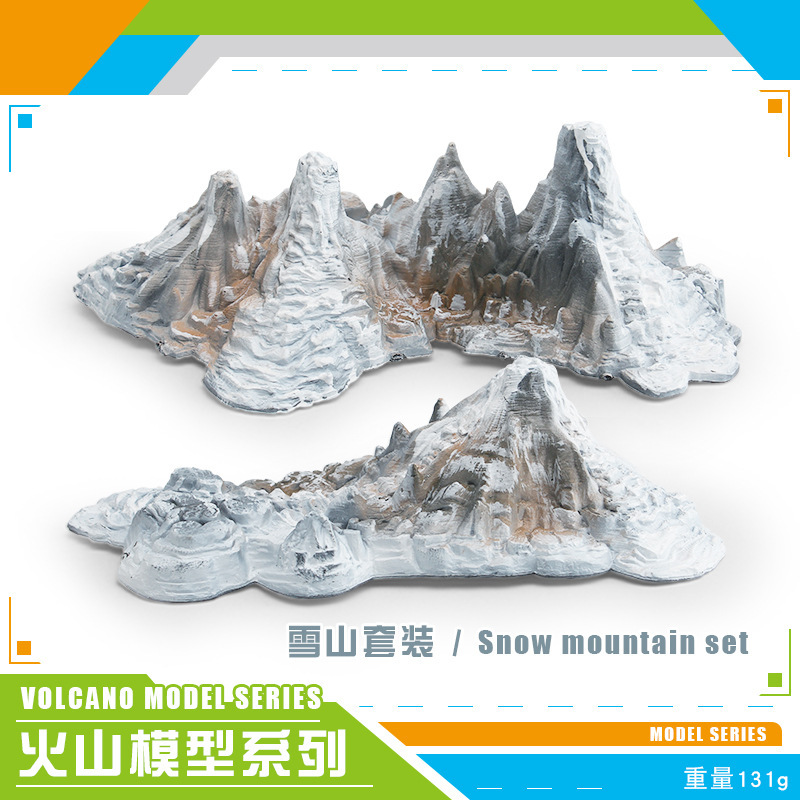 Exportación transfronteriza simulación volcánica y montaña de nieve modelo conjunto de explosión de mesa de arena estática decoración de escritorio juguetes al por mayor