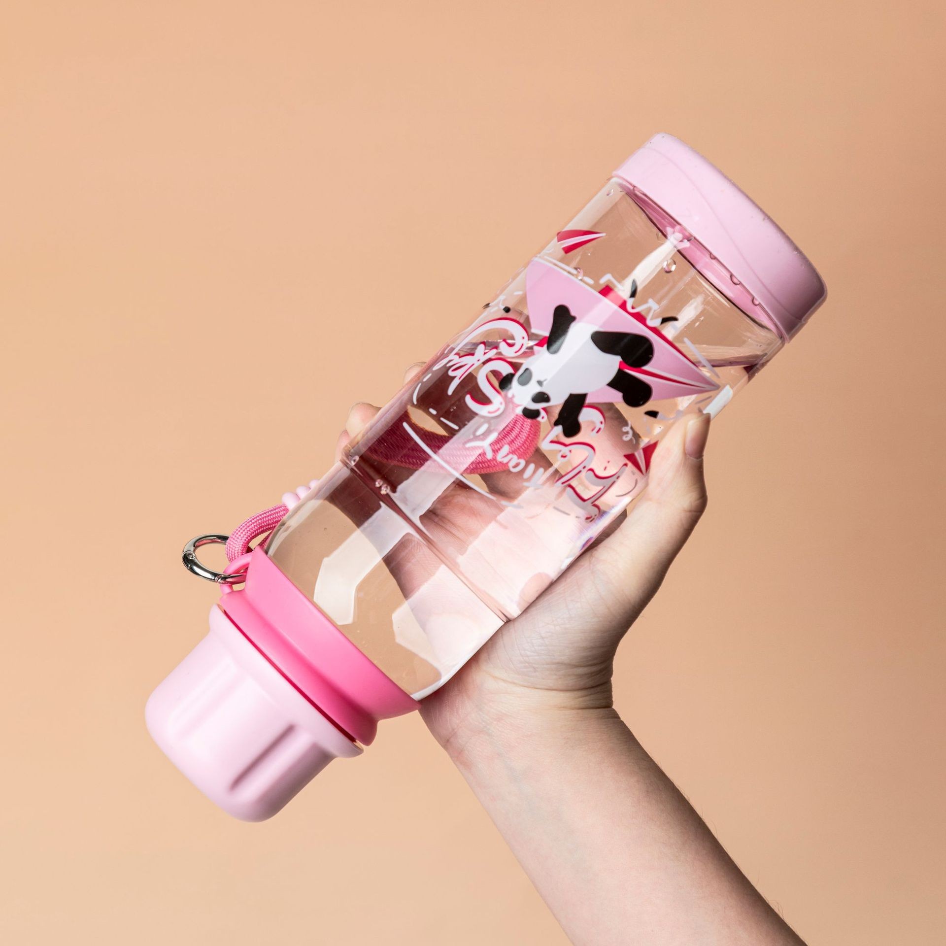 Taza de agua deportiva de gran capacidad simple coreana portátil de verano para estudiantes de género y mujer taza de espacio de plástico al aire libre