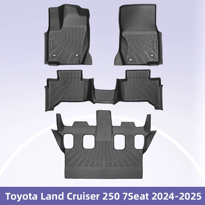 Подходит для Toyota Land Cruiser 250 7 мест 2024-2025, всепогодные коврики из материала TPE.