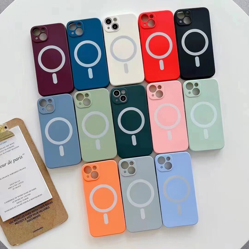 Suitable for Apple iphone16promax Liquid Silicone Magnetic Magsafe Phone Case X Wireless 14 Fine Hole Case Suitable for Apple iphone16promax Liquid Silicone Magnetic Magsafe Phone Case X Wireless 14 Fine Hole Case