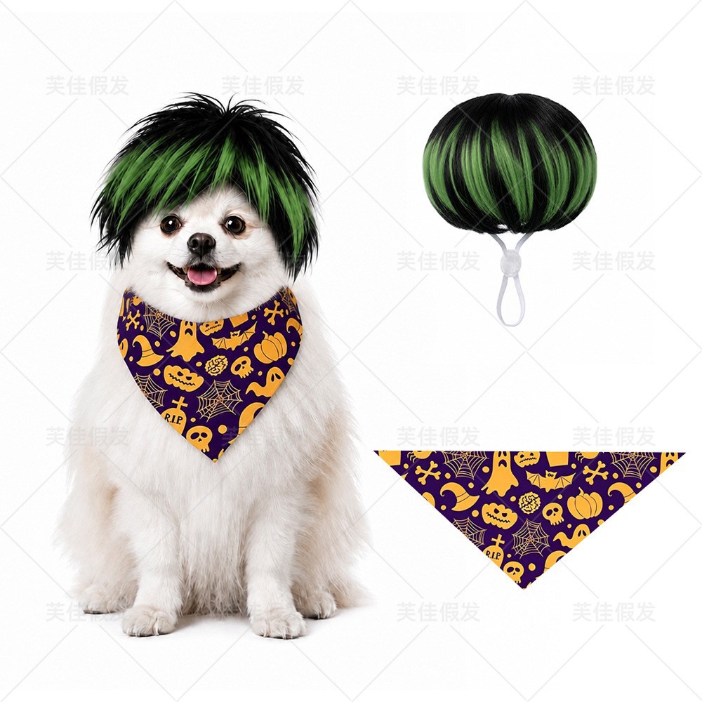 Peluca para Mascotas de Fibra de Alta Temperatura Decorativo para Halloween