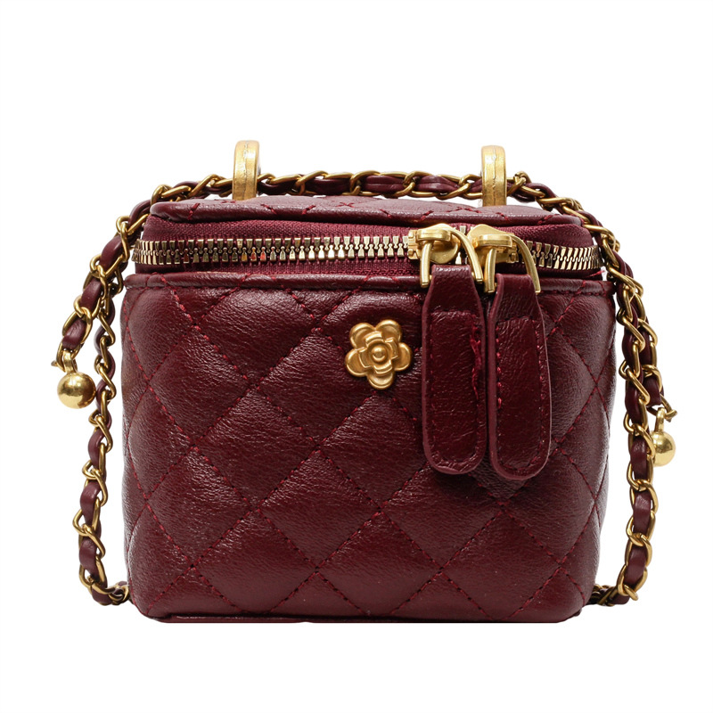 Bolsa de viento de fragancia transfronteriza para mujeres 2025 nueva moda versátil mini bolso cuadrado de alta calidad sensación exquisita cadena mochila