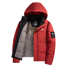 跨境外贸秋冬季男士保暖短款棉服夹克连帽可拆卸面包服加厚棉衣男