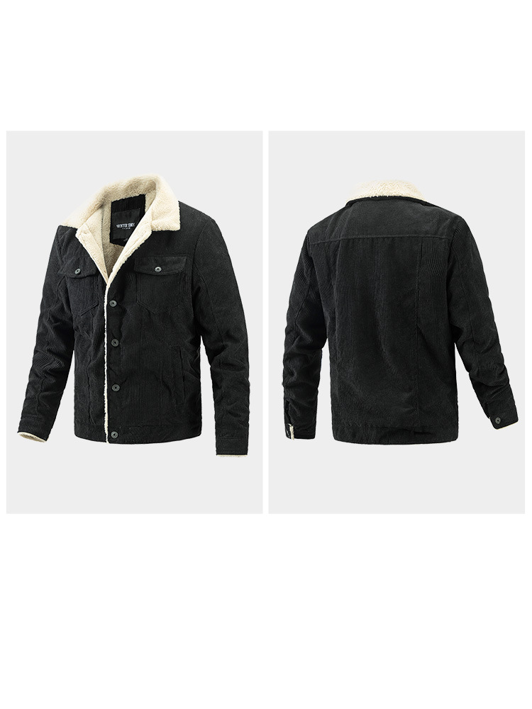 Men's Corduroy Jacket Slim Fit Winter Outerwear For Men_voghion.com