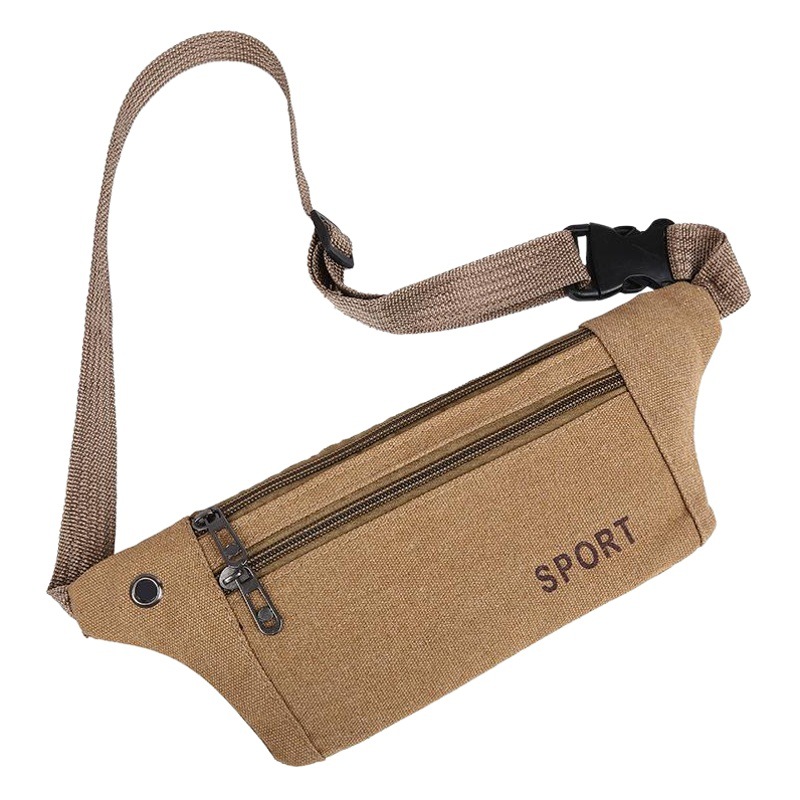 Bolso de cintura para teléfono móvil de lona para hombre, bolso de pecho transpirable para deportes al aire libre y montañismo, bolso para teléfono móvil para hombre en obras de construcción