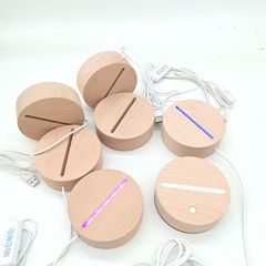 クリエイティブledイルミネーションベース木製ディスプレイベースusbスクエアラウンドクリスタルアクセサリー発光ベース
