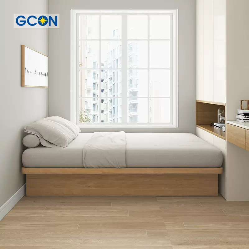 志光无床头地台床多功能榻榻米储物床现代简约小户型高箱板式床