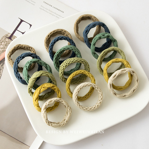 Japanese new style hollow high elastic towel ring versatile basic hair tie does not hurt hair elegant and durable hair accessories