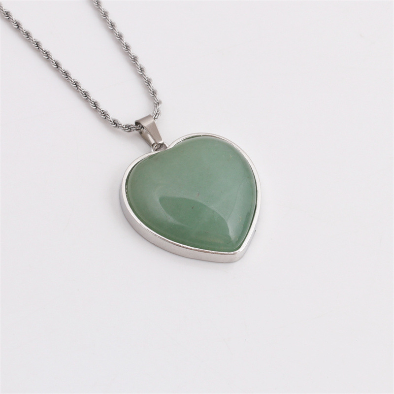 tiger eye stone heart shape pendant fashion necklace wholesale jewelry Nihaojewelry