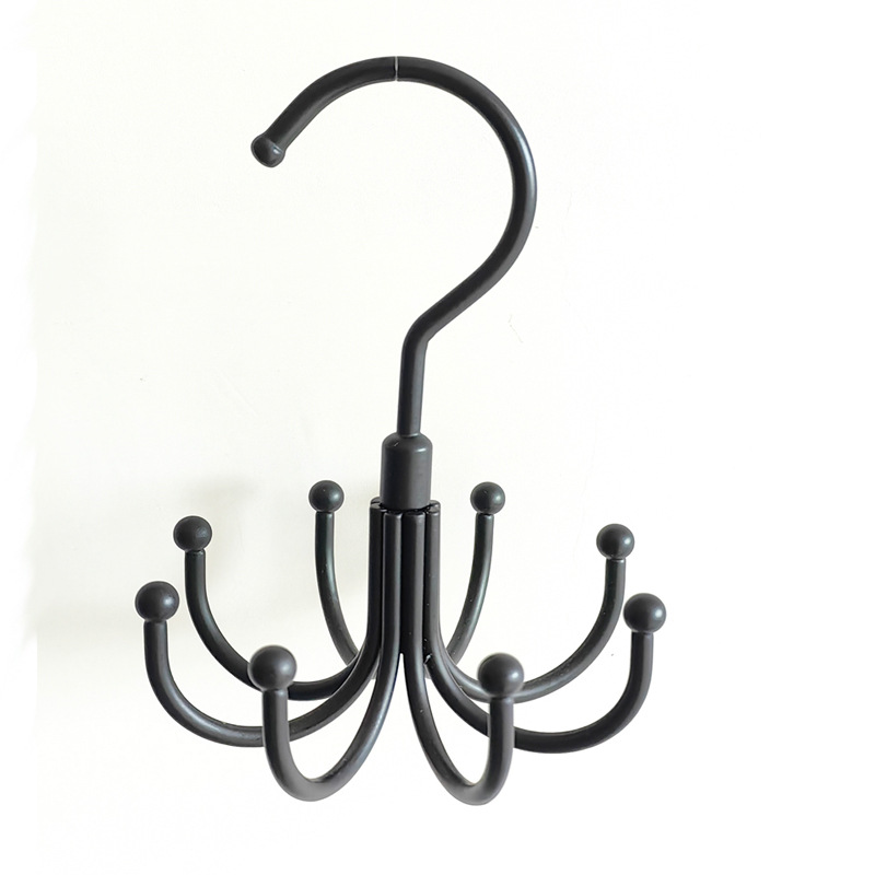 Metal 8 ganchos 6 ganchos percha de almacenamiento telescópica multifuncional correa correa colgante bolsa colgante almacenamiento gancho giratorio