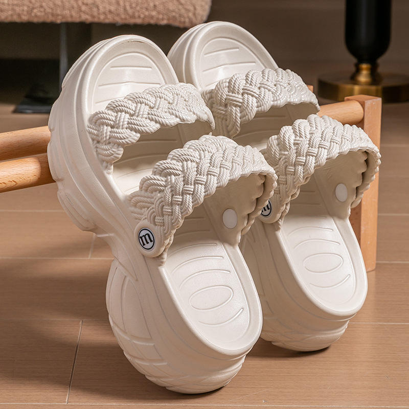 Zapatillas gruesas al por mayor de mujeres de verano de moda Fairy Wind 2024 nuevo muffin de verano para aumentar la altura de dos sandalias image 7