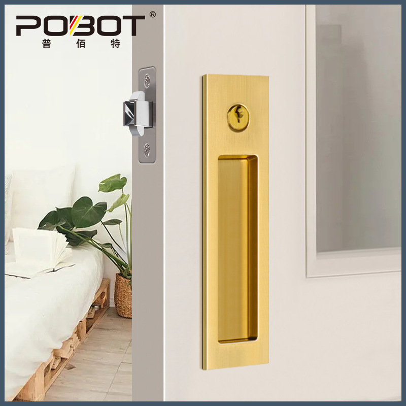Zinc alloy sliding door lock invisible wooden door lock interior pocket door sliding door lock kitchen door sliding door hook lock toilet