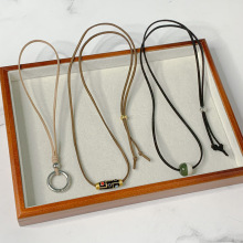 原创设计鹿皮绳项链天珠挂绳和田玉吊坠绳横穿锁骨男女挂脖项链绳