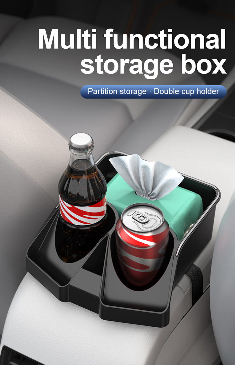 Car armrest box storage box storage box tissue box car middle storage high-grade multi-functional water cup holder cross-border