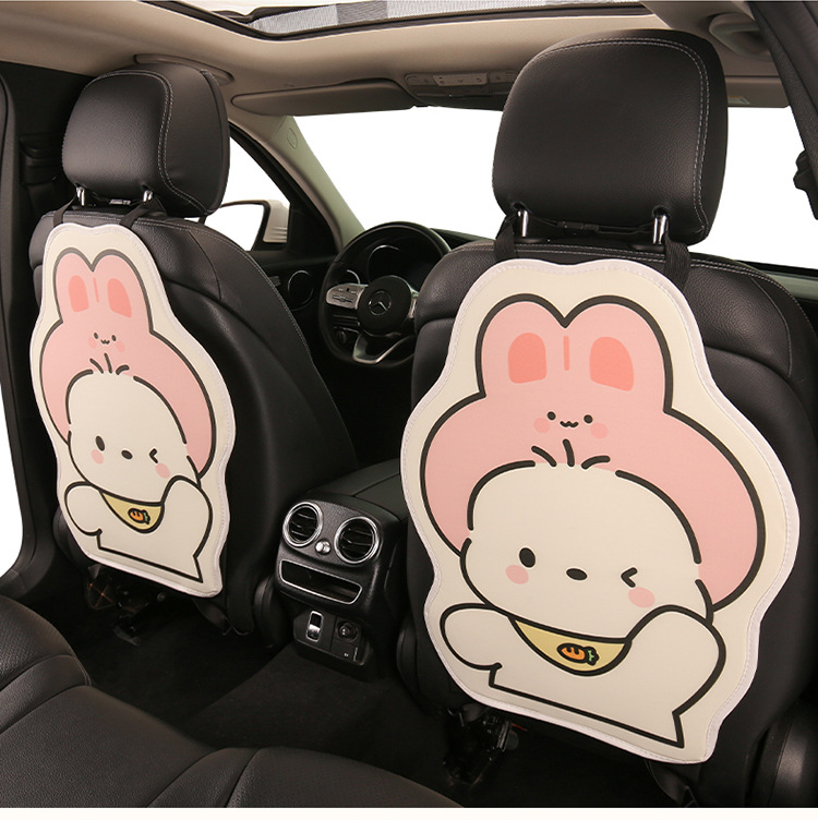 Hat-Shaped Pochacco Anti-Kick Pad, Long Style, Cute for Ladies and Children, Cartoon Car Seat Back Anti-Kick Pad, Anti-Dirty Pad for Car Use