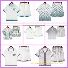 跨境潮牌夏威夷沙滩海边度假旅游时尚复古休闲宽松花衬衣五分袖