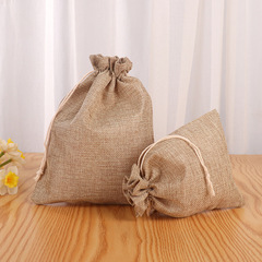 麻布抽繩束口袋萬聖節棉繩麻布袋 收納首飾糖果玩具小麻布袋